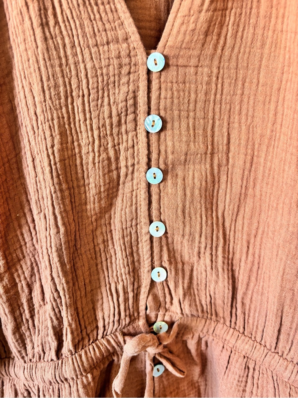 NWOT REVOLVE Z Supply Zephyr Gauze Romper in Brown, Size S - Picture 4 of 6